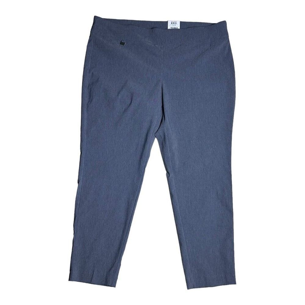NWT Alfani Heather Gray Flat Front Pull-On Skinny Career Pantsโ Plus Size 24W